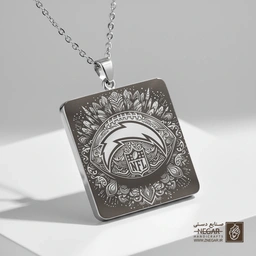 گردنبند طرح لوگوی لوس‌آنجلس چارجرز (حکاکی لیزری فایبر، مدل قاب مربع) کد 502139