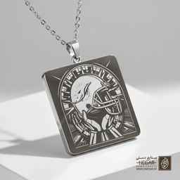 گردنبند طرح نماد تیم میامی دلفینز (حکاکی لیزری فایبر، مدل قاب مربع) کد 502257