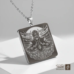 گردنبند طرح بازیکن مینه‌سوتا وایکینگز (حکاکی لیزری فایبر، مدل قاب مربع) کد 502296