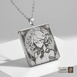 گردنبند طرح کاراکتر مای هیرو آکادمیا (حکاکی لیزری فایبر، مدل قاب مربع) کد 502397