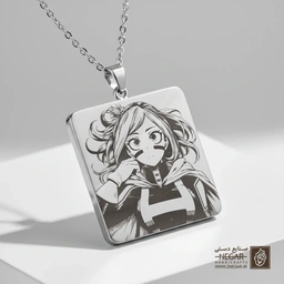 گردنبند طرح اوچاکو اوراراکا (Ochaco) (حکاکی لیزری فایبر، مدل قاب مربع) کد 502400
