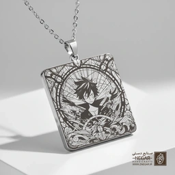 گردنبند طرح وان پیس - پرتره خاص (حکاکی لیزری فایبر، مدل قاب مربع) کد 502487
