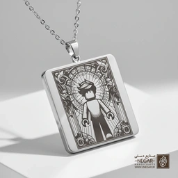 گردنبند طرح روبلاکس - فیگور ایستاده (حکاکی لیزری فایبر، مدل قاب مربع) کد 502852