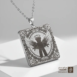 گردنبند طرح روبلاکس - فرشته بالدار (حکاکی لیزری فایبر، مدل قاب مربع) کد 502854