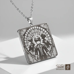 گردنبند طرح روبلاکس - گروه قهرمانان (حکاکی لیزری فایبر، مدل قاب مربع) کد 502855