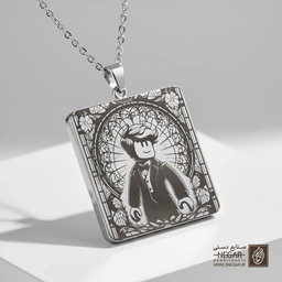 گردنبند طرح روبلاکس - کلاسیک دایره (حکاکی لیزری فایبر، مدل قاب مربع) کد 502857
