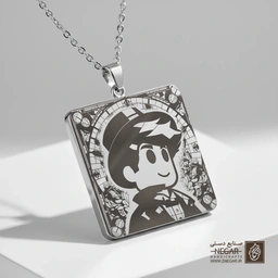 گردنبند طرح روبلاکس - پرتره نزدیک (حکاکی لیزری فایبر، مدل قاب مربع) کد 502863
