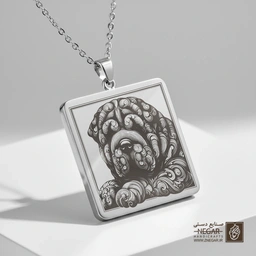 گردنبند طرح سگ شارپی در حال استراحت (حکاکی لیزری فایبر، مدل قاب مربع) کد 502988