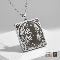 گردنبند طرح دارث مول (Darth Maul) (حکاکی لیزری فایبر، مدل قاب مربع) کد 503278