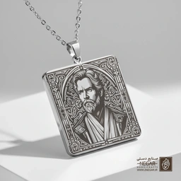 گردنبند طرح لوک اسکای‌واکر (Luke Skywalker) (حکاکی لیزری فایبر، مدل قاب مربع) کد 503290