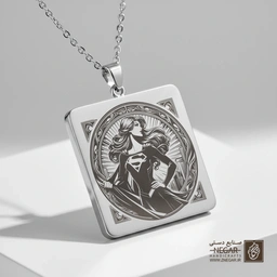 گردنبند طرح دایره‌ای سوپرگرل (حکاکی لیزری فایبر، مدل قاب مربع) کد 503481