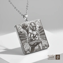 گردنبند طرح اکشن بازیکن  تنسی تایتانز (حکاکی لیزری فایبر، مدل قاب مربع) کد 503506