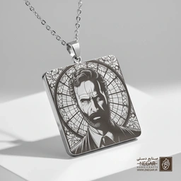 گردنبند طرح ریک گرایمز (The Walking Dead) (حکاکی لیزری فایبر، مدل قاب مربع) کد 503692
