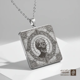 گردنبند طرح زامبی در قاب ساعت  (حکاکی لیزری فایبر، مدل قاب مربع) کد 503998