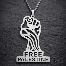 گردنبندمقاومت فلسطین ( مشت و تایپوگرافی Free Palestine)7186