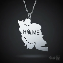 گردنبند نقشه ایران و تایپوگرافی “HOME”8978