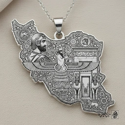 گردنبند کوروش نقشه ایران کد 60038H