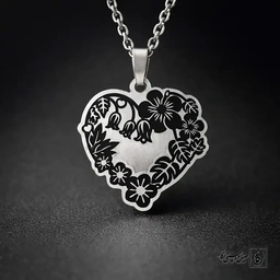 گردنبند قلب گل‌دار60064