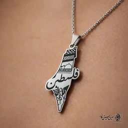 گردنبندنقشه فلسطین و مسجدالاقصی کالیگرافی60077