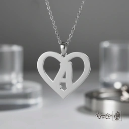 گردنبند حرف A داخل قلب کد 7098