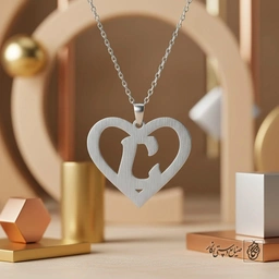 گردنبند حرف C داخل قلب کد 7105