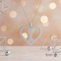گردنبند حرف i داخل قلب کد 7116