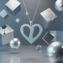 گردنبند حرف i داخل قلب کد 7117
