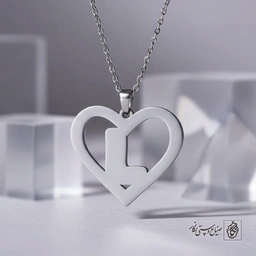 گردنبند حرف L داخل قلب کد 7122