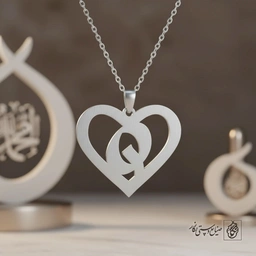 گردنبند حرف Q داخل قلب کد 7133