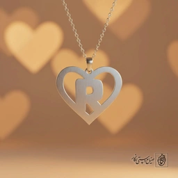 گردنبند حرف R داخل قلب کد 7134
