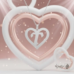 گردنبند حرف T داخل قلب کد 7139