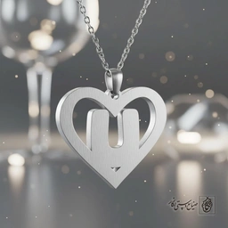 گردنبند حرف U داخل قلب کد 7140
