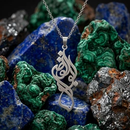 گردنبند اسم ابوالفضل فارسی عمودی ظریف کد 7321