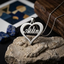 گردنبند اسم Ailin لاتین داخل قلب کد 7360