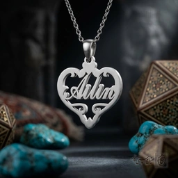 گردنبند اسم Ailin لاتین داخل قلب کد 7361