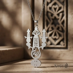 گردنبند مذهبی طرح علم رقیه خاتون کد 7374