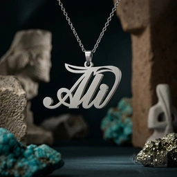 گردنبند اسم Ali لاتین فانتزی درشت کد 7389