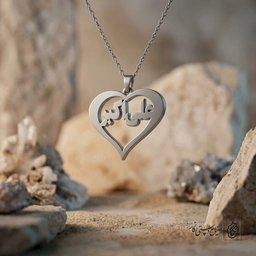 گردنبند اسم علی اکبر داخل قاب قلب مینیمال کد 7438