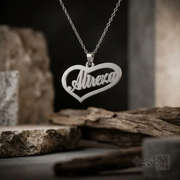 گردنبند اسم Alireza لاتین داخل قلب کد 7521