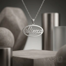 گردنبند اسم Alireza لاتین بیضی کوچک کد 7575
