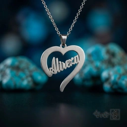 گردنبند اسم Alireza لاتین مدل قلب کد 7576