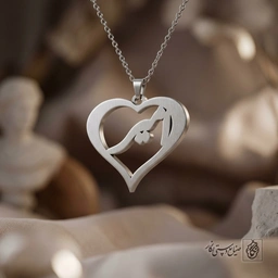 گردنبند اسم امیر داخل قلب فانتزی کد 7592