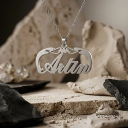 گردنبند اسم Artin لاتین داخل کادر بیضی ۲ کد 7862
