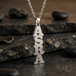گردنبند اسم ASRA لاتین عمودی کد 7903