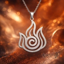 گردنبند طرح شعله آتش کد 7905
