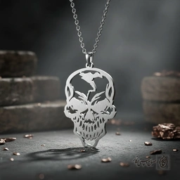 گردنبند اسکلت و نقشه جهان کد 8228