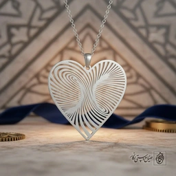 گردنبند قلب هندسی (خطای دید) کد 8498