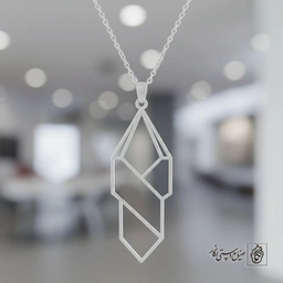 گردنبند آویز هندسی لوزی چندوجهی کد 8882