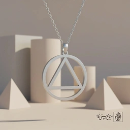 گردنبند نماد هندسی مثلث و دایره کد 9674
