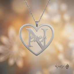 گردنبند حرف N در قلب Never کد 9682